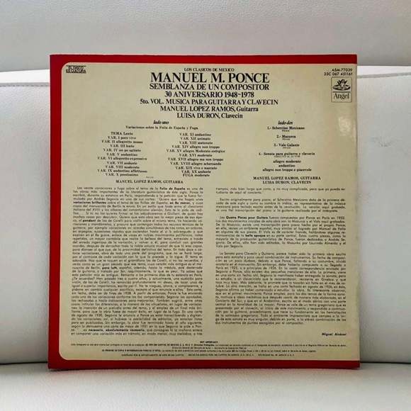 LP Manuel Lopez Ramos  Luisa Duron -Manuel Ponce Musica Para Guitarra Y Clavecin - Picture 2 of 2